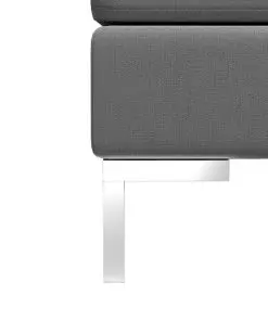 vidaXL Sectional Middle Sofa with Cushion Fabric Dark Grey