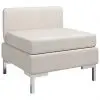 vidaXL Sectional Middle Sofa with Cushion Fabric Cream