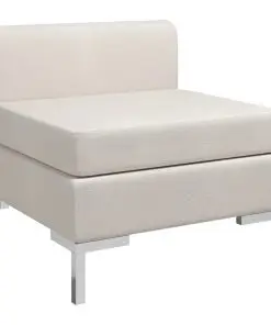 vidaXL Sectional Middle Sofa with Cushion Fabric Cream