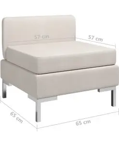 vidaXL Sectional Middle Sofa with Cushion Fabric Cream