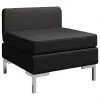 vidaXL Sectional Middle Sofa with Cushion Fabric Black