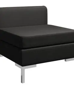 vidaXL Sectional Middle Sofa with Cushion Fabric Black