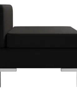 vidaXL Sectional Middle Sofa with Cushion Fabric Black