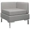 vidaXL Sectional Corner Sofa with Cushion Fabric Light Grey