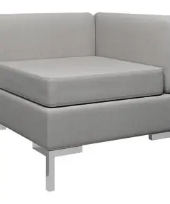 vidaXL Sectional Corner Sofa with Cushion Fabric Light Grey