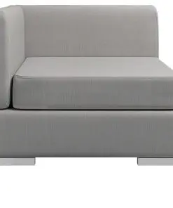 vidaXL Sectional Corner Sofa with Cushion Fabric Light Grey
