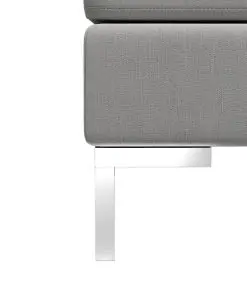 vidaXL Sectional Corner Sofa with Cushion Fabric Light Grey