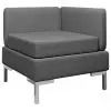 vidaXL Sectional Corner Sofa with Cushion Fabric Dark Grey