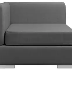 vidaXL Sectional Corner Sofa with Cushion Fabric Dark Grey