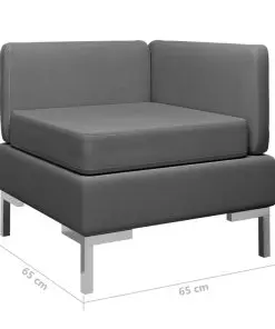 vidaXL Sectional Corner Sofa with Cushion Fabric Dark Grey