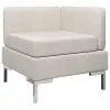 vidaXL Sectional Corner Sofa with Cushion Fabric Cream