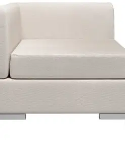 vidaXL Sectional Corner Sofa with Cushion Fabric Cream