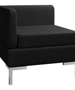 vidaXL Sectional Corner Sofa with Cushion Fabric Black