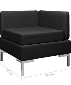 vidaXL Sectional Corner Sofa with Cushion Fabric Black