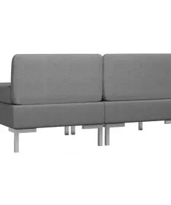 vidaXL Sectional Middle Sofas 2 pcs with Cushions Fabric Dark Grey