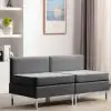 vidaXL Sectional Middle Sofas 2 pcs with Cushions Fabric Dark Grey