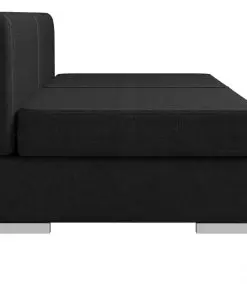 vidaXL Sectional Middle Sofas 2 pcs with Cushions Fabric Black