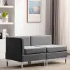 vidaXL Sectional Corner and Middle Sofas with Cushions Fabric Light Grey
