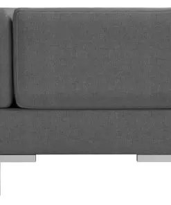 vidaXL Sectional Corner and Middle Sofas with Cushions Fabric Dark Grey