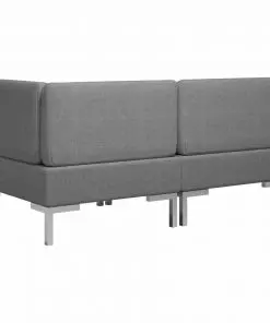 vidaXL Sectional Corner and Middle Sofas with Cushions Fabric Dark Grey