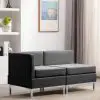 vidaXL Sectional Corner and Middle Sofas with Cushions Fabric Dark Grey