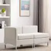 vidaXL 2 Piece Sofa Set Fabric Cream