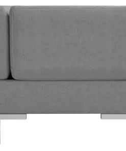 vidaXL Sectional Corner Sofas 2 pcs with Cushions Fabric Light Grey