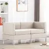 vidaXL Sectional Corner Sofas 2 pcs with Cushions Fabric Cream
