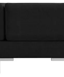vidaXL Sectional Corner Sofas 2 pcs with Cushions Fabric Black