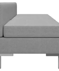 vidaXL Sectional Middle Sofas 3 pcs with Cushions Fabric Light Grey
