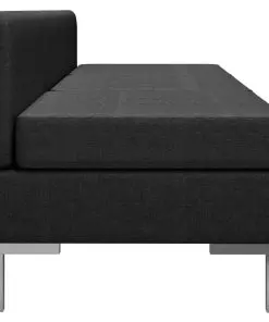 vidaXL Sectional Middle Sofas 3 pcs with Cushions Fabric Black