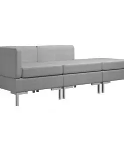 vidaXL 3 Piece Sofa Set Fabric Light Grey