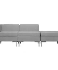 vidaXL 3 Piece Sofa Set Fabric Light Grey