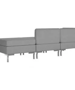 vidaXL 3 Piece Sofa Set Fabric Light Grey