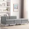vidaXL 3 Piece Sofa Set Fabric Light Grey