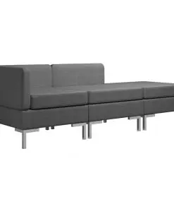 vidaXL 3 Piece Sofa Set Fabric Dark Grey