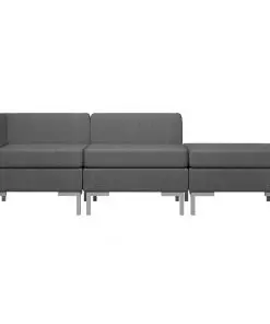 vidaXL 3 Piece Sofa Set Fabric Dark Grey