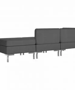 vidaXL 3 Piece Sofa Set Fabric Dark Grey