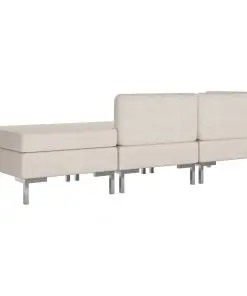 vidaXL 3 Piece Sofa Set Fabric Cream