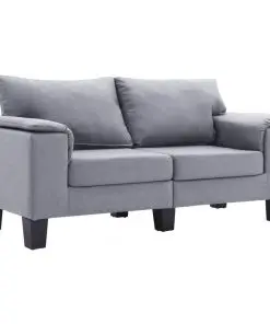 vidaXL 2-Seater Sofa Light Grey Fabric