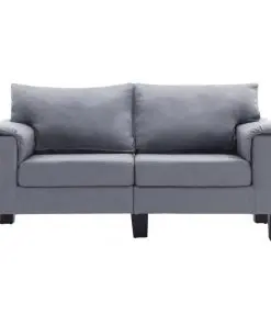 vidaXL 2-Seater Sofa Light Grey Fabric