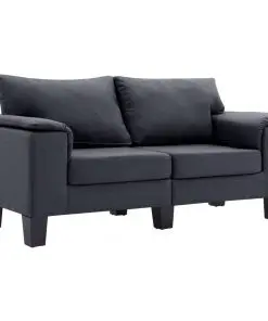 vidaXL 2-Seater Sofa Dark Grey Fabric