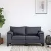 vidaXL 2-Seater Sofa Dark Grey Fabric