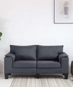 vidaXL 2-Seater Sofa Dark Grey Fabric