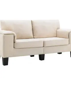 vidaXL 2-Seater Sofa Cream Fabric