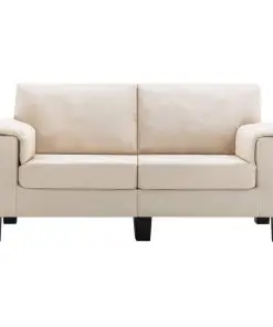 vidaXL 2-Seater Sofa Cream Fabric