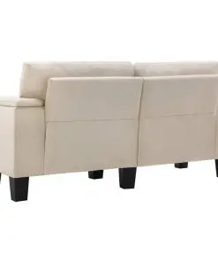 vidaXL 2-Seater Sofa Cream Fabric