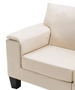 vidaXL 2-Seater Sofa Cream Fabric