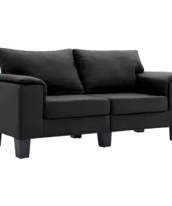 vidaXL 2-Seater Sofa Black Fabric
