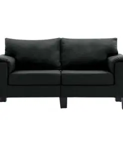 vidaXL 2-Seater Sofa Black Fabric